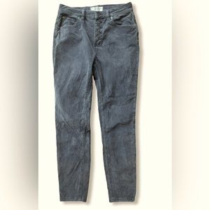 We the Free Cropped High Waist Button Fly Gray Corduroy Skinny Pants Sz 26